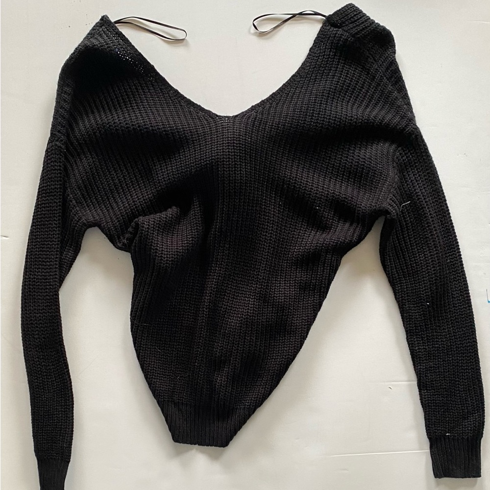 Black boutique twist back sweater